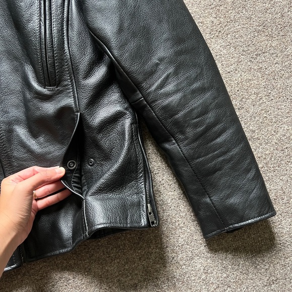 First Classics Black Leather Motorcycle Biker Jacket Women’s M Removable Lining - Picture 3 of 16